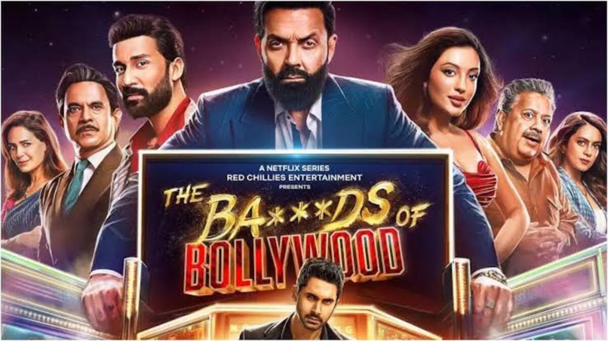 A promotional poster for the Netflix web series 'The Bastards of Bollywood', directed by Aryan Khan.